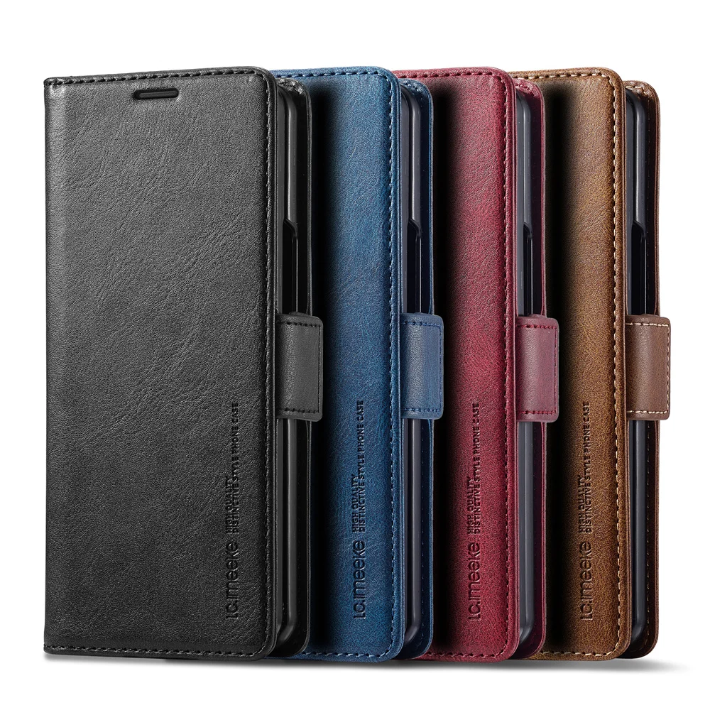 Leather Wallet Card Holder Phone Cover - Casing Ponsel Dompet Kulit untuk Samsung