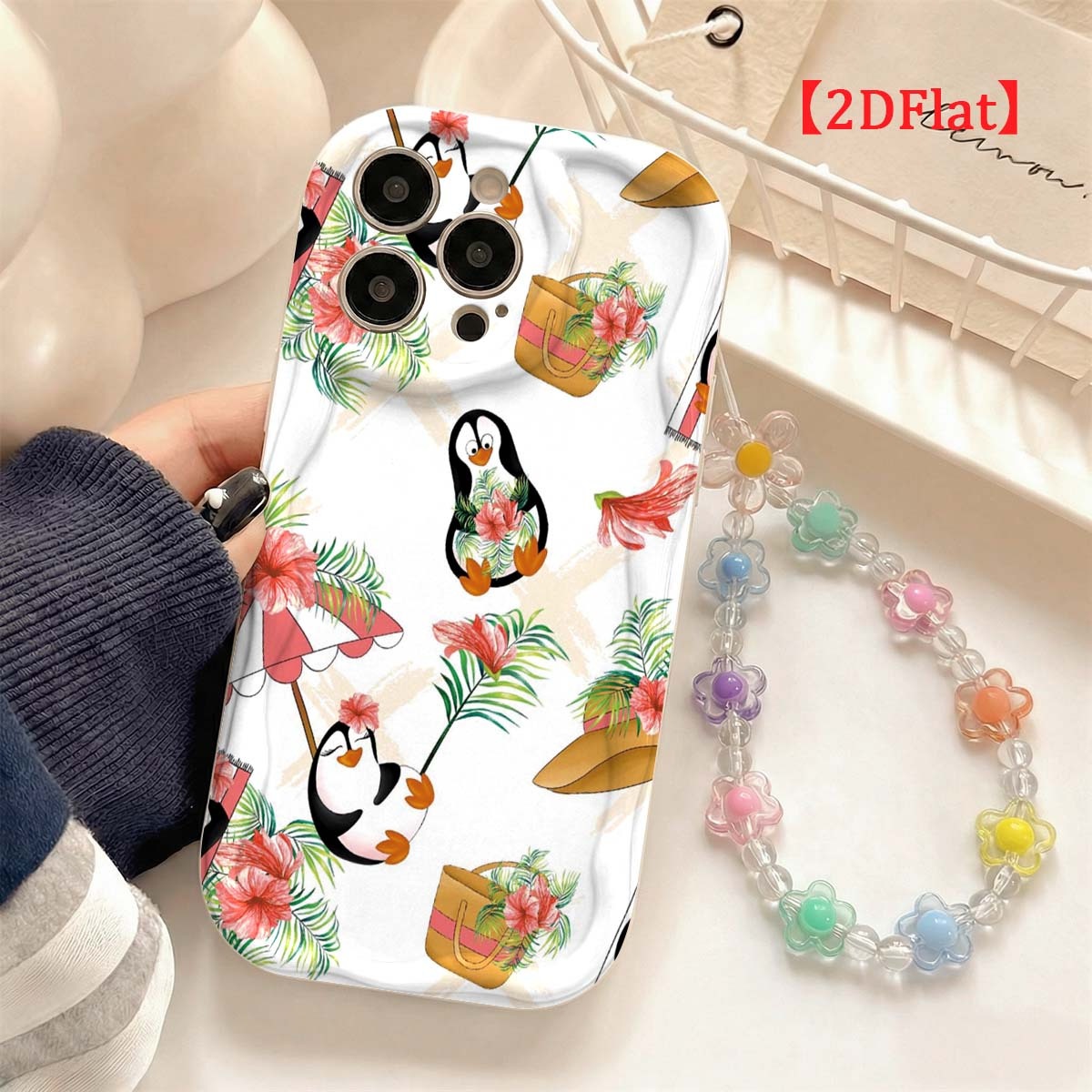 Casing Telepon Penguin yang Lu - Cute Cartoon Wrist Strap Silicone Case ulasan dan harga